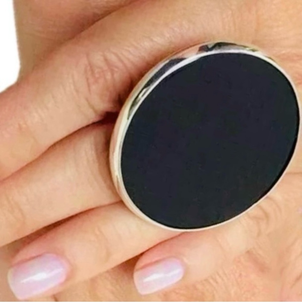 8 8.5 9 9.5 Handmade Ring Black Onyx Solid 925 Sterling Silver Gemstone Fine Art